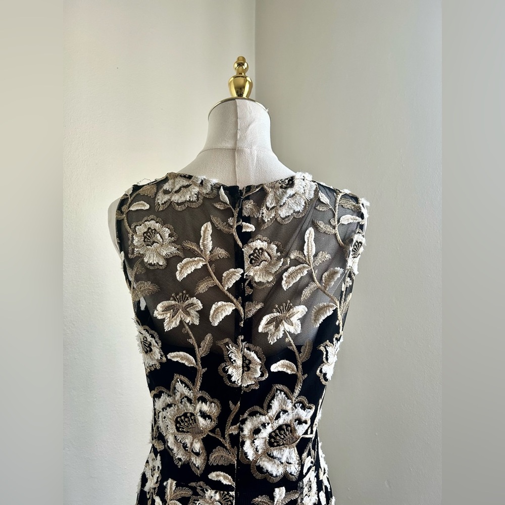 David Meister Black and White Floral Maxi Dress - Picture 6 of 7